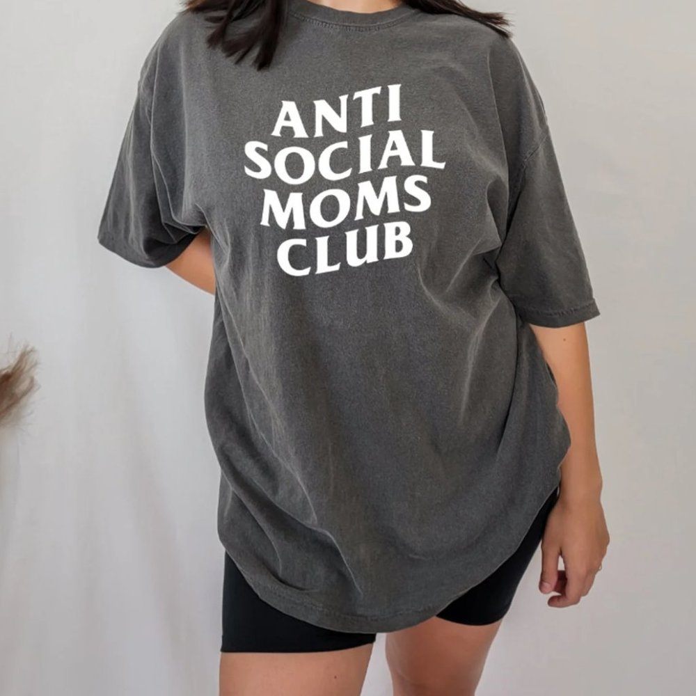 Anti social moms club oversized tee mother's day gift